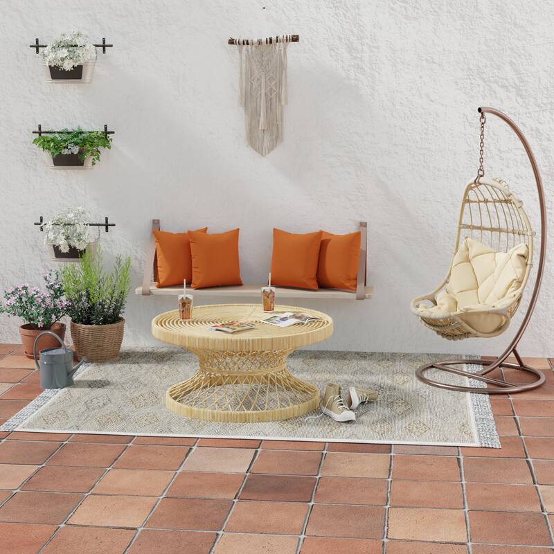 Sunbrella 16" x 16" Rust Solid Outdoor Throw Pillow - Set of 2 - 16'' L x 16'' W x 4'' H - Canvas Rust