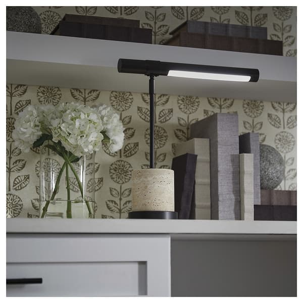 slide 2 of 10, Signature Design by Ashley Vinmour Brown/Beige Desk Lamp - 15.63" W x 5.25" D x 17" H 15.63" W x 5.25" D x 17" H - Brown/Beige