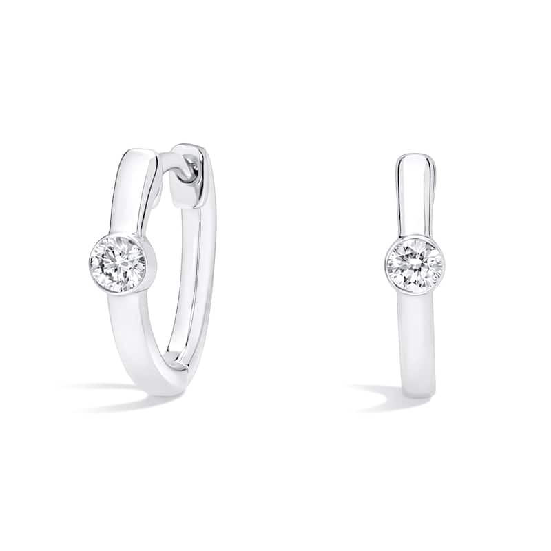 Auriya 14k Gold Lab Grown Diamond Fashion Hoop Earrings 0.70 ct. tw. (F-G VS) - White