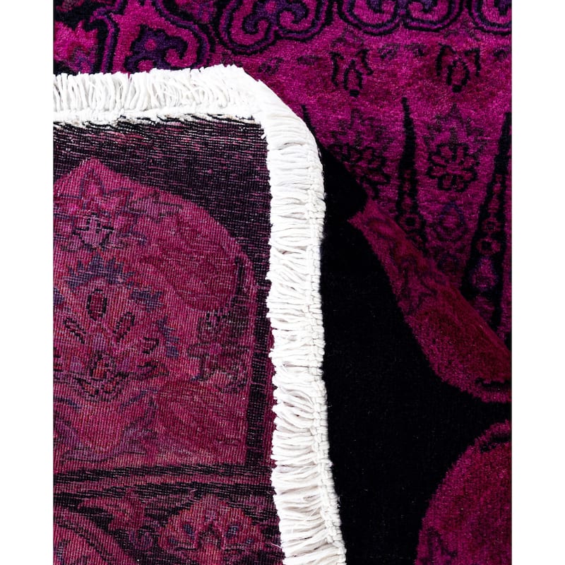 Overdyed One-of-a-Kind Hand-Knotted Area Rug - Purple - 8' 1" x 8' 3"