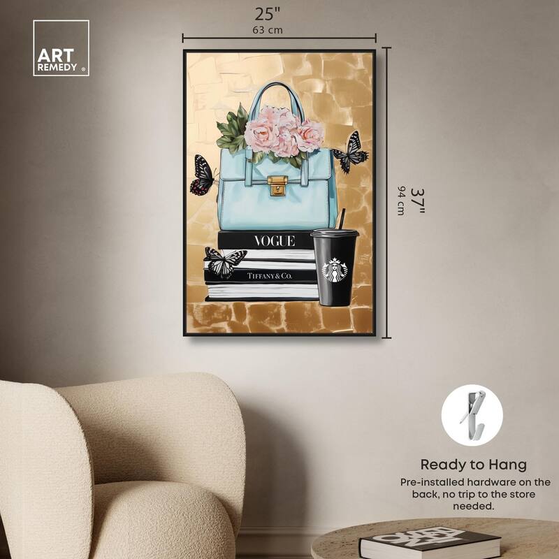 Golden Era of Glam Books Canvas by Art Remedy