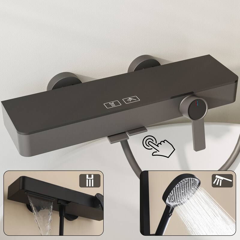 Modland Bathtub Faucet 2-Function Shower System with 3 Modes Handheld Shower,Height Adjustable Shower Slide Bar