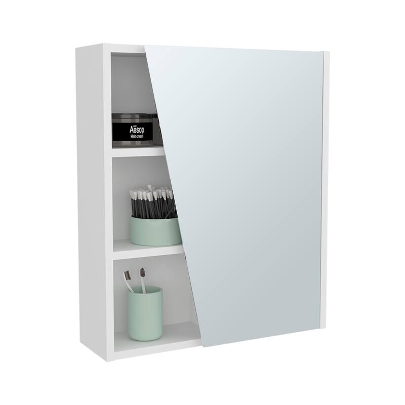 Medicine Cabinet with modern and minimalist style, 1 Door, 5 Shelves, 1 Mirror, White