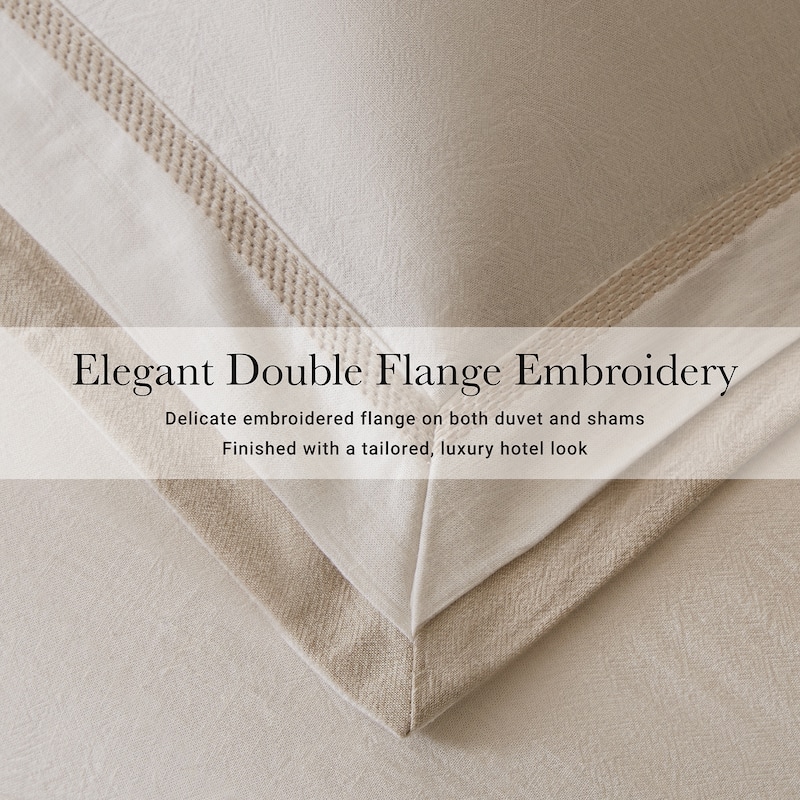 Harbor House Linen Blend Double Flange Duvet Cover Set
