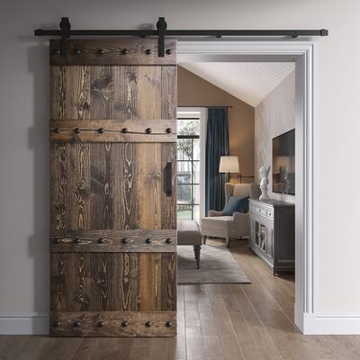 Coast Sequoia 24in./30in./36in. x 84in. Castle Series Pine Wood Sliding Barn Door Without Hardware Kit