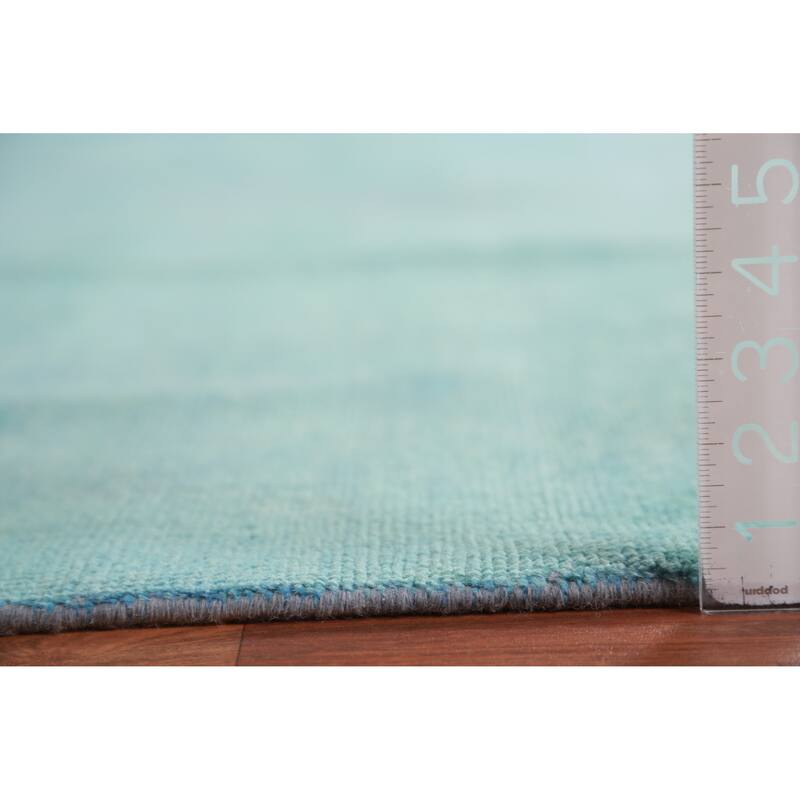 Hand Knotted Oriental 100% Wool Carpet Modern Solid Navy Blue & Blues Gabbeh Area Rug - 12' 1'' X 9' 4''