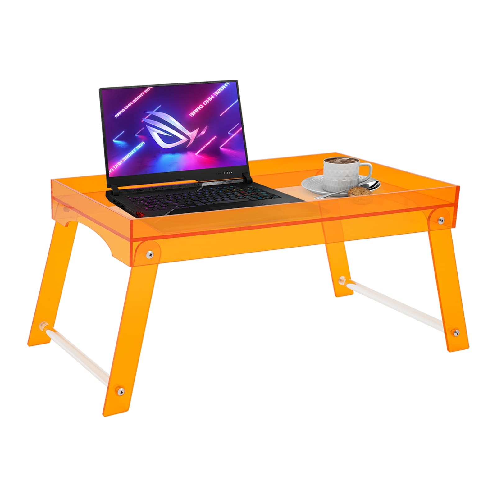 Breakfast Tray in Bed Acrylic Serving Tray Table with Foldable Legs