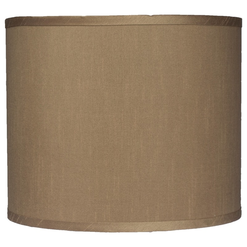 Classic Drum Faux Silk Lamp Shade 8-inch to 16-inch Available - 12" - Taupe