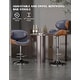 preview thumbnail 37 of 78, Bar Stools Adjustable Height Swivel Faux Leather Armless Barstools