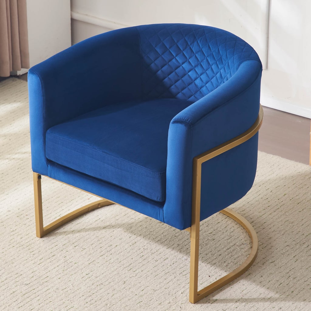 Velvet Accent Chair Side Chair Upholstered Chair with Metal Legs, Club Chair Lobby Chair Dining Chair