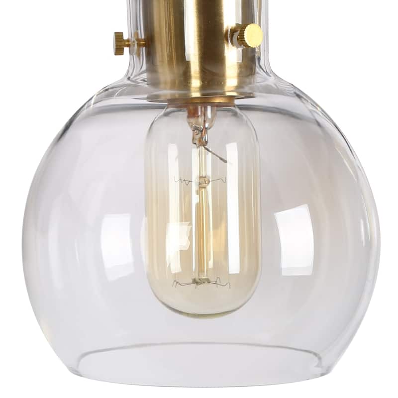 Modern Black Gold 4-Light Linear Bathroom Vanity Lights Globe Glass Wall Sconces - 32" L x 8" W x 8.5" H