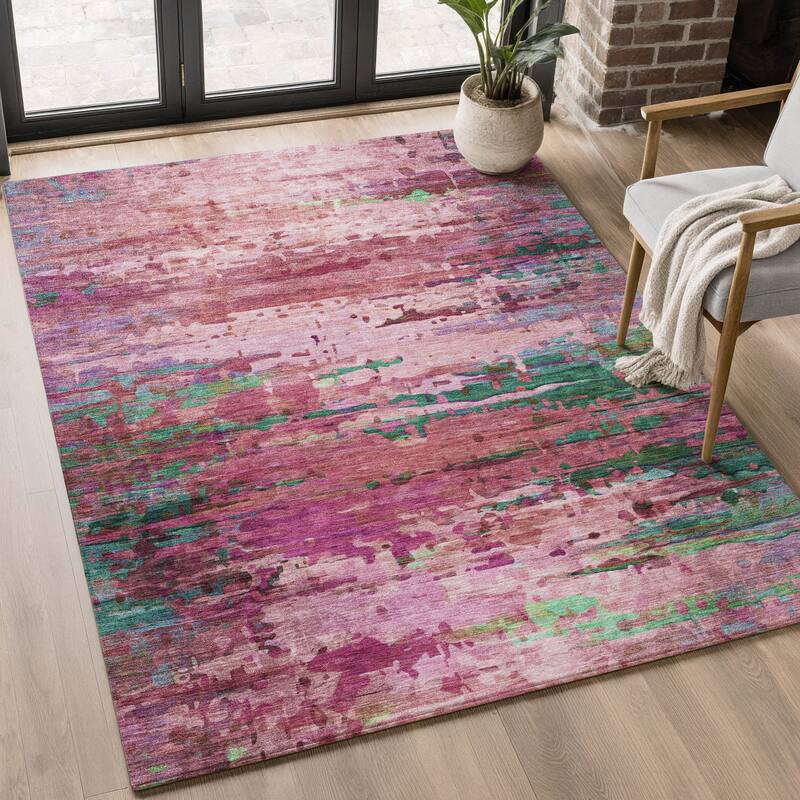 Premium Washable Super Soft Abstract Ombre Mayfield Rug - Pink - 10' x 14'