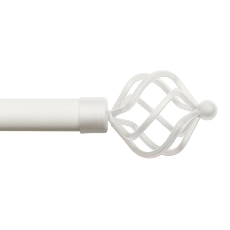EXCLUSIVE HOME Torch 1" Curtain Rod and Finial Set - 84-160 - Matte White