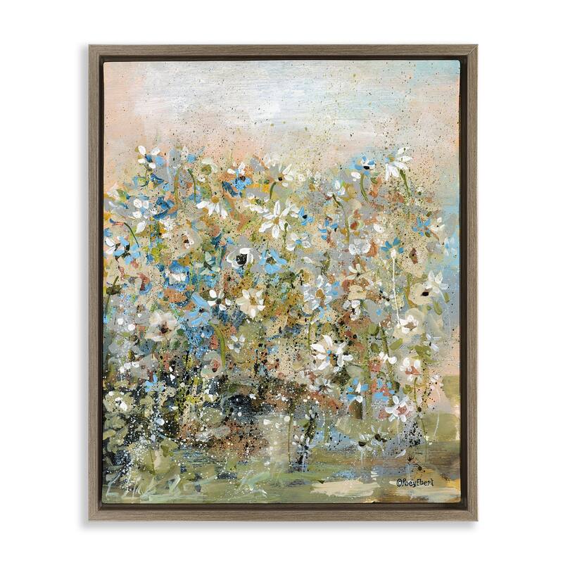 Stupell Speckled Garden Flowers Framed Floater Canvas Wall Art Design By Roy Ebert - 25 x 31 - Brown