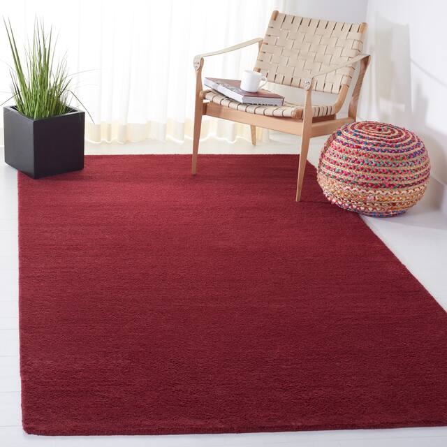 SAFAVIEH Handmade Himalaya Kaley Modern Wool Rug - 5' x 8' - Red