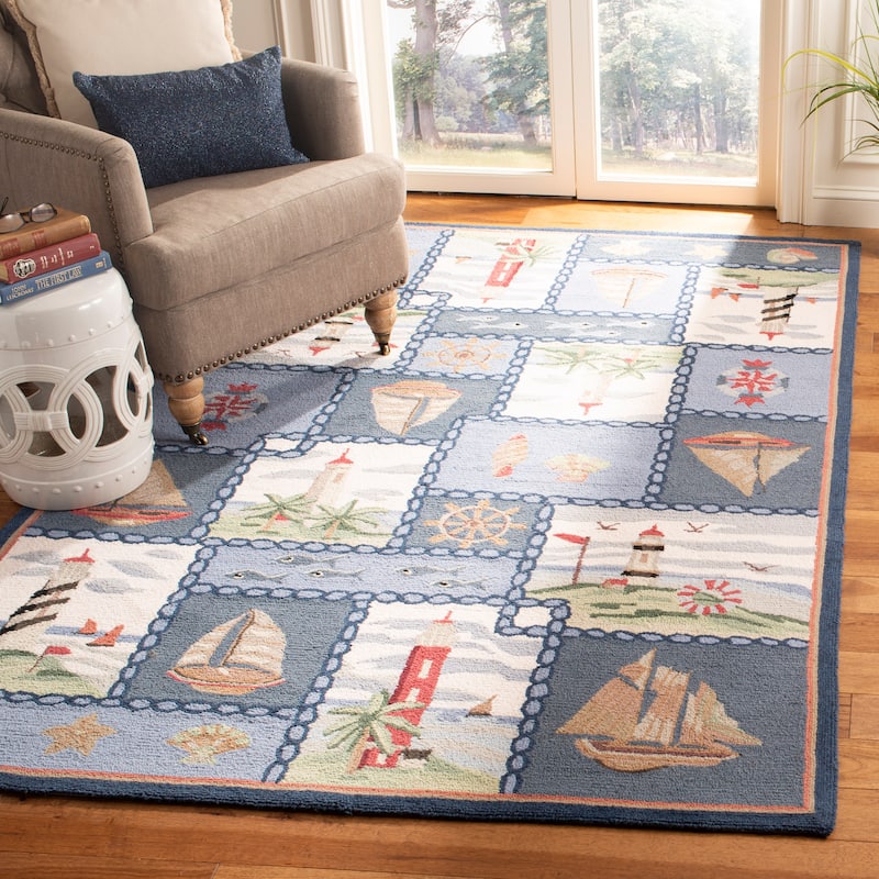SAFAVIEH Handmade Chelsea Laurenzia French Country Nautical Wool Rug