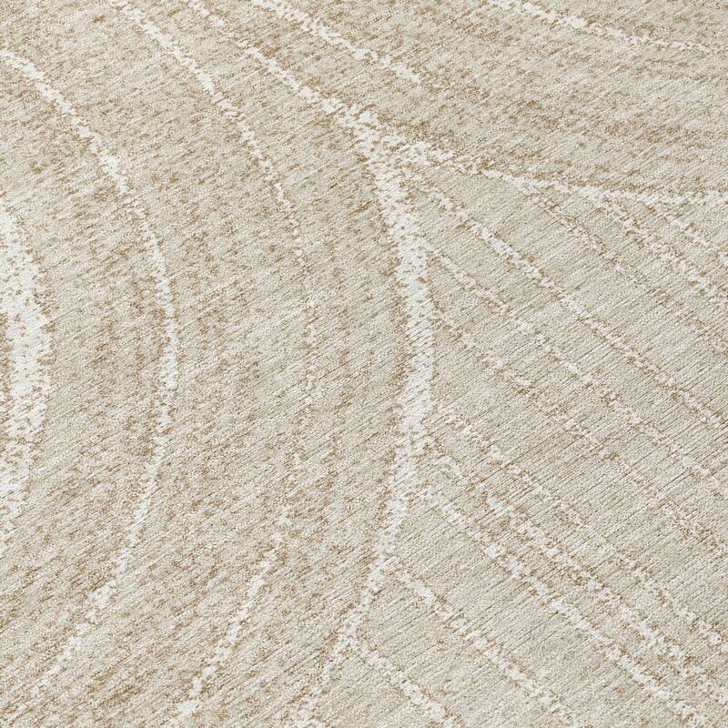 Machine Washable Indoor/ Outdoor Modern Trax Chantille Rug