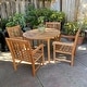 preview thumbnail 7 of 5, Sunnydaze Meranti Wood Outdoor Patio Dining Table with Teak Oil Finish - 42-Inch
