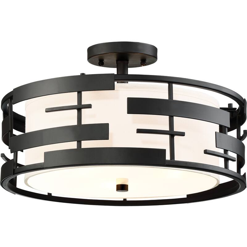 Lansing 3 Light Semi-Flush - Midnight Bronze