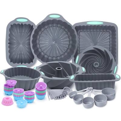 Bakeware Set, Nonstick Baking Pans Set, Easy Release Oven Silicone Pan for Kitchen with Cake Pans, Loaf Pans