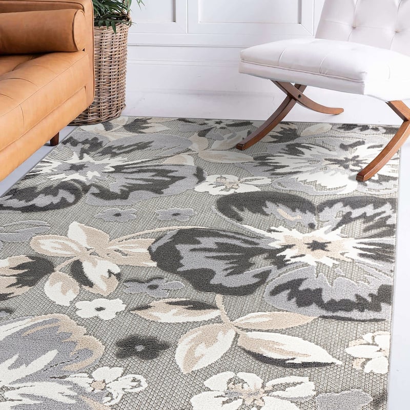 Bergamo Contemporary Floral Indoor/Outdoor Area Rug