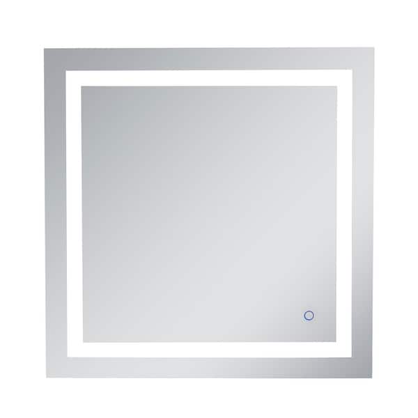 slide 2 of 8, Avalon 30" x 30" Hardwired LED mirror - Silver Silver
