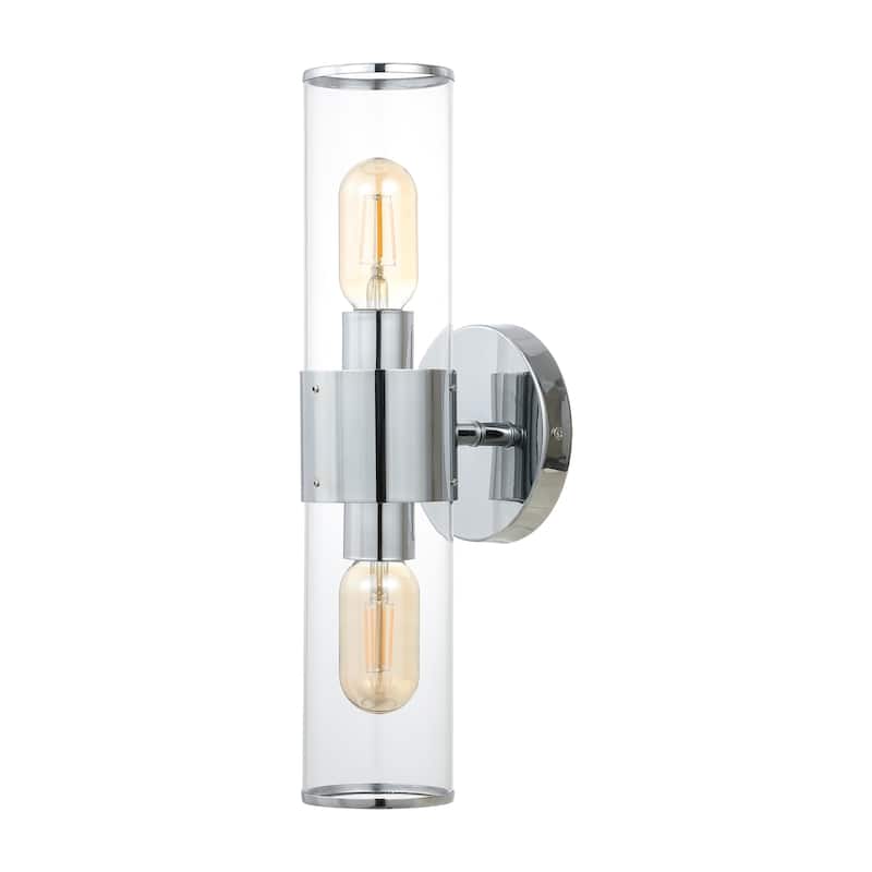 Cillian 15.5" 2-Light Mid-Century Modern Iron/Acrylic LED Sconce, by JONATHAN Y