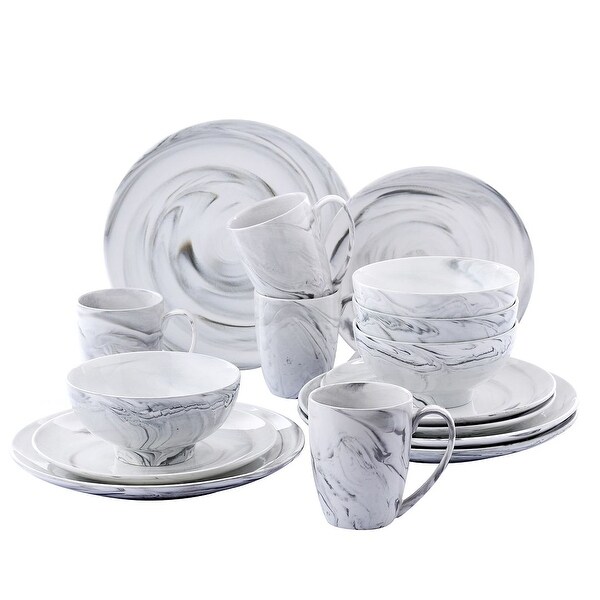Soup Bowls Dessert Plates 16-Piece Porcelain Dinnerware Set Service for 4 Spiral Pattern and Fluted, 16 Pieces Kitchen Dinner Set with Dinner Plates Mugs Soup Bowls Dessert Plates 16-Piece Porcelain Dinnerware Set Service for 4 Spiral Pattern and Fluted, 16 Pieces Kitchen Dinner Set with Dinner Plates Mugs