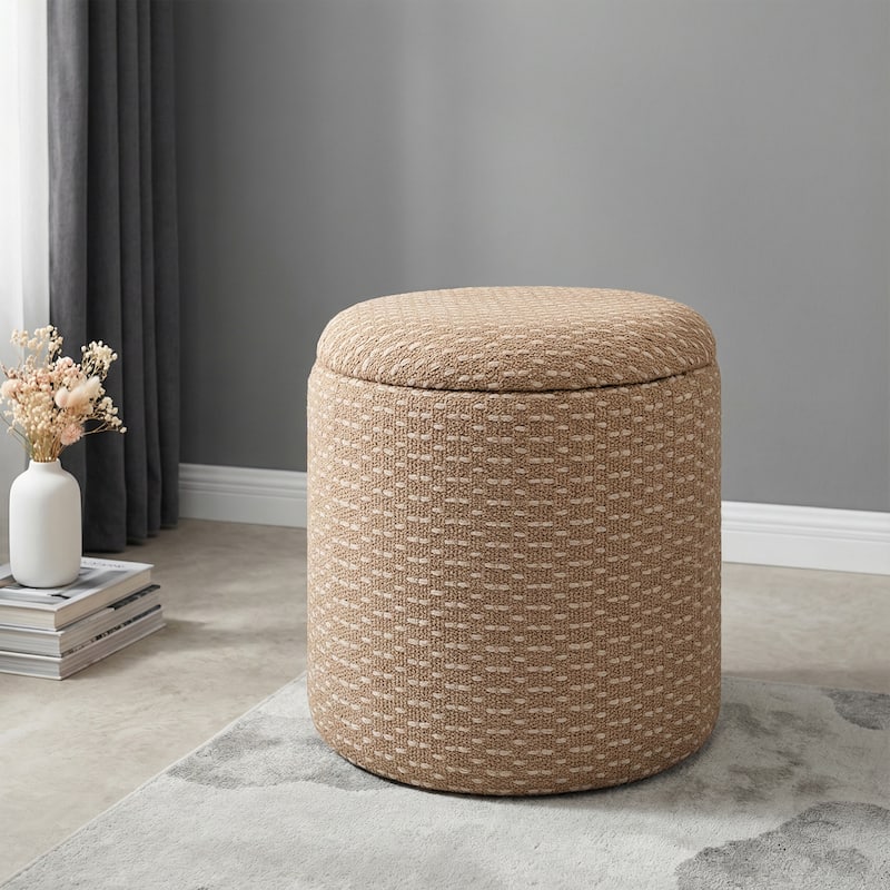 Modern Fabric Round Ottoman