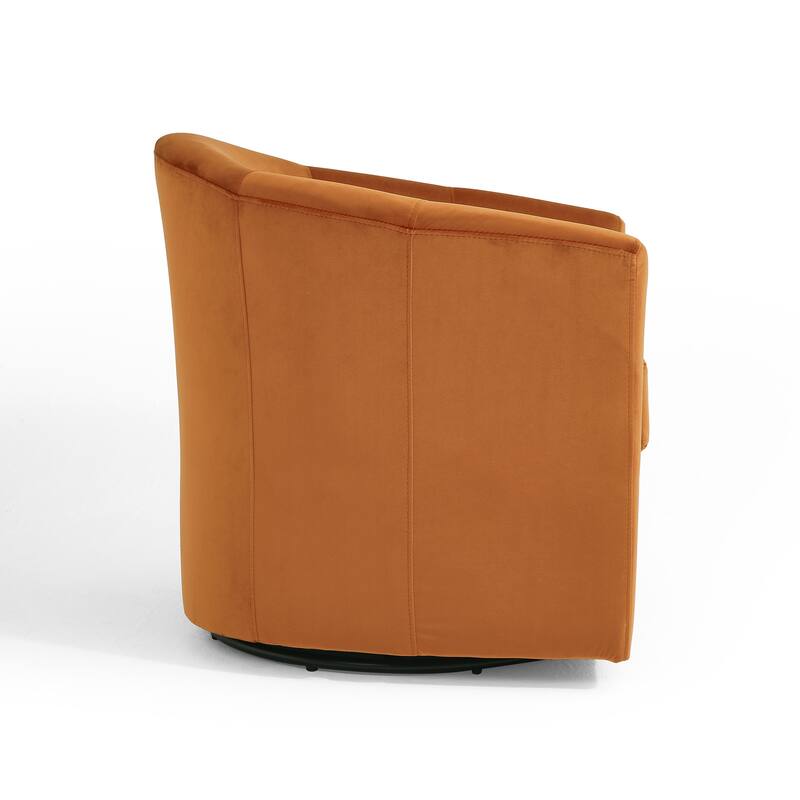 2 Set Modern Upholstered Swivel Barrel Chair Living Room Accent Chair