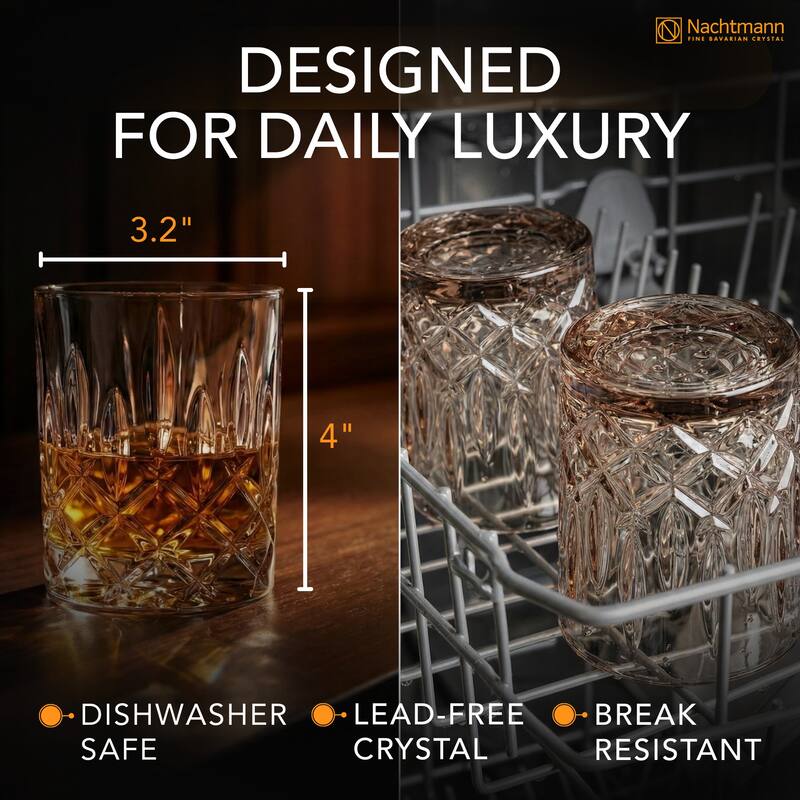 Nachtmann Set of 2 Noblesse Fine Glass Whiskey Tumblers