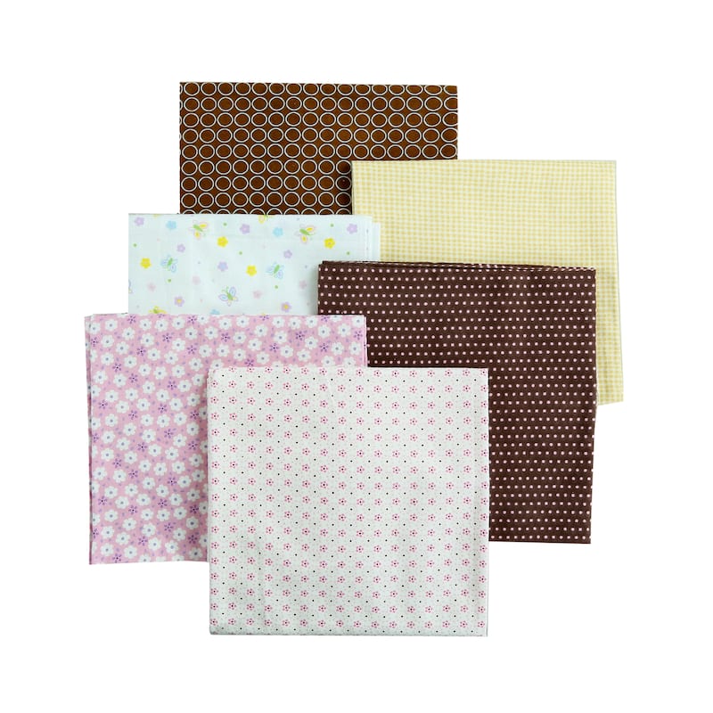 Cozy Line 6-Pack Pink Brown Green Dot Stripe Sports Animal Floral Baby Girl Boy Unisex Cotton Flannel Receiving Blankets - Baby Girl/Butterfly