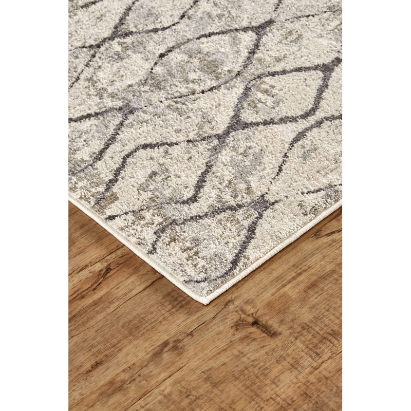 Grand Bazaar Kiba Machine Made Diamond Transitional Area Rug