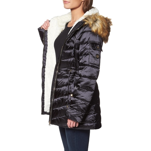 puffer jacket with fur inside
