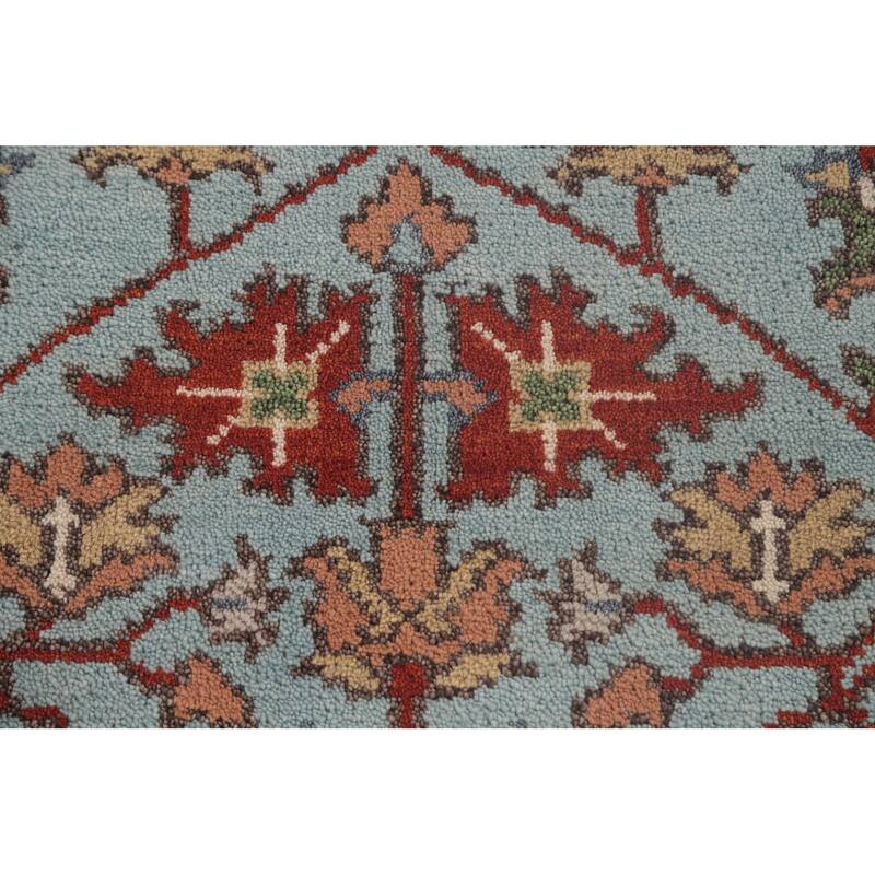 Light Blue Oushak Oriental Foyer Rug Hand-Knotted Wool Carpet - 2'11" x 4'11"