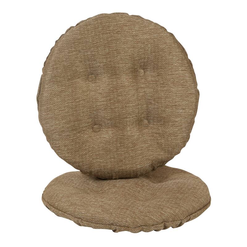 Klear Vu Omega Tufted Barstool Cushion Set - Set of 2 - Gold