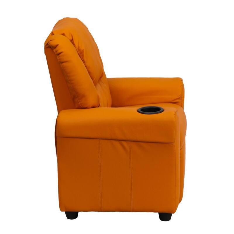Contemporary Kids Recliner with Cup Holder and Headrest - 24"W x 21.5" - 36.5"D x 27"H