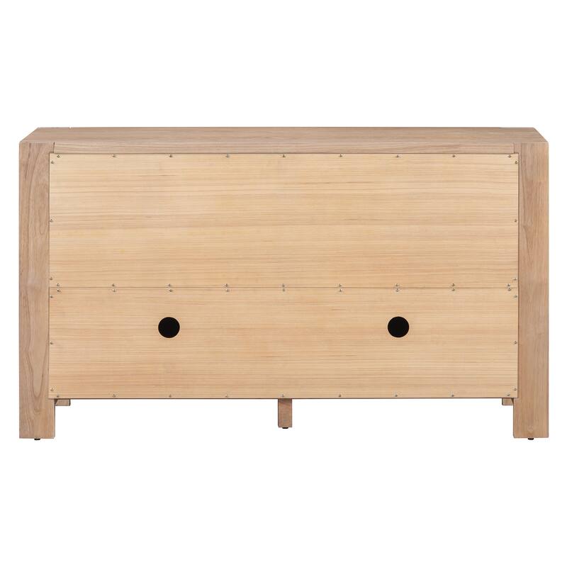 Retro 4-Door Sideboard with Distressed and Adjustable Shelves