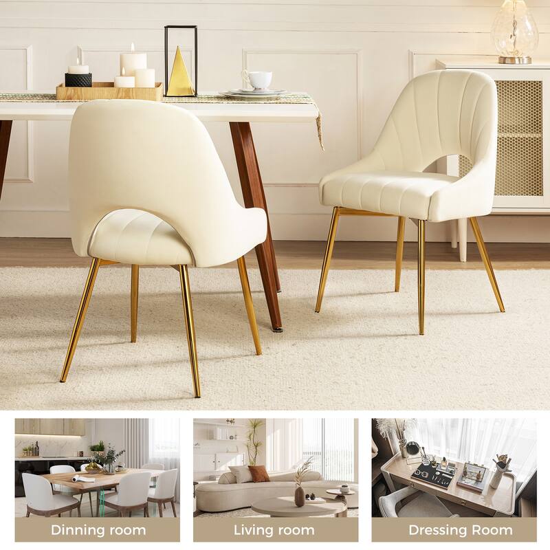 Ignaz Comfortable Modern Upholstered Dining Chair with Hollowed-out Back Set of 2 by HULALA HOME