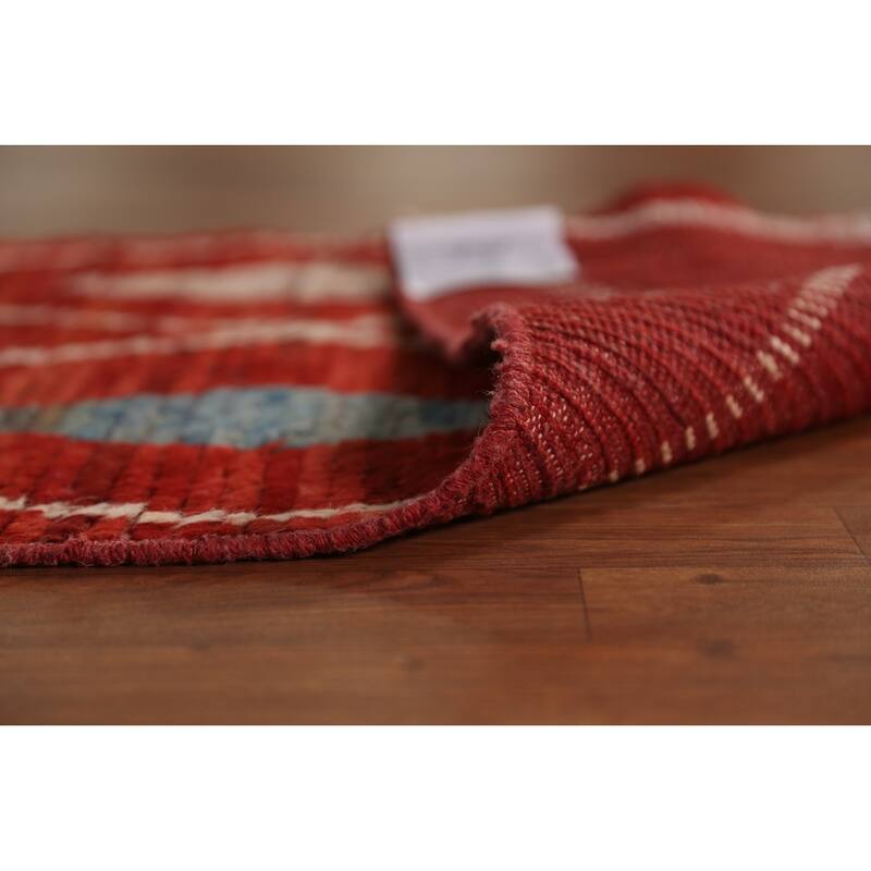 Geometric Moroccan Oriental Runner Rug Handmade Wool Carpet - 2'9" x 9'8"