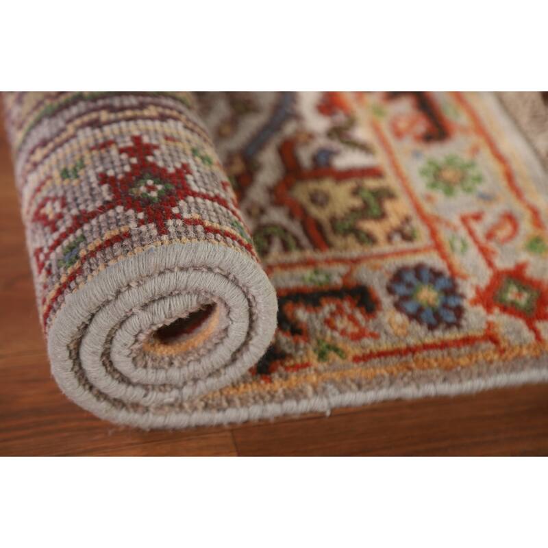 Medallion Heriz Serapi Accent Area Rug Hand-knotted Wool Carpet - 2'0"x 3'0"