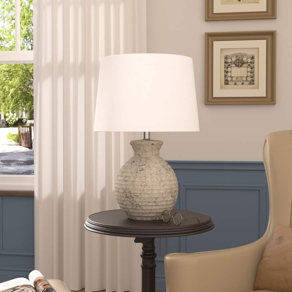 Acroma Askari Farmhouse 23" Ceramic Single Table Lamp - 1-light