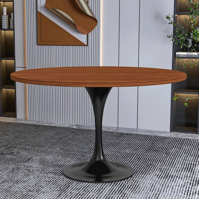 Verve 48" Round Dining Table MDF Top Black Steel Base - 47.24
