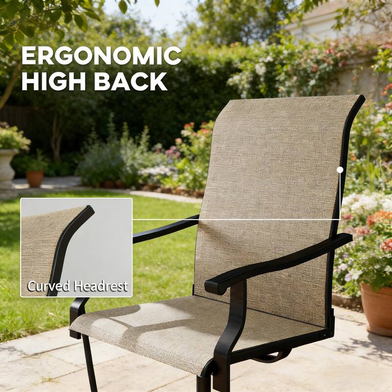 GDFStudio - Nathan Outdoor Dining Swivel Chairs Crafted for Elevated Comfort and Easy Movement