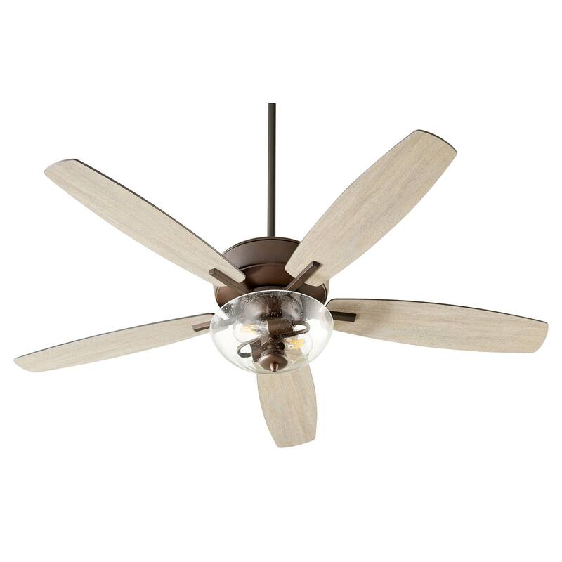 Quorum International Breeze 52" 5 Blade LED Ceiling Fan with Round - Oiled Bronze