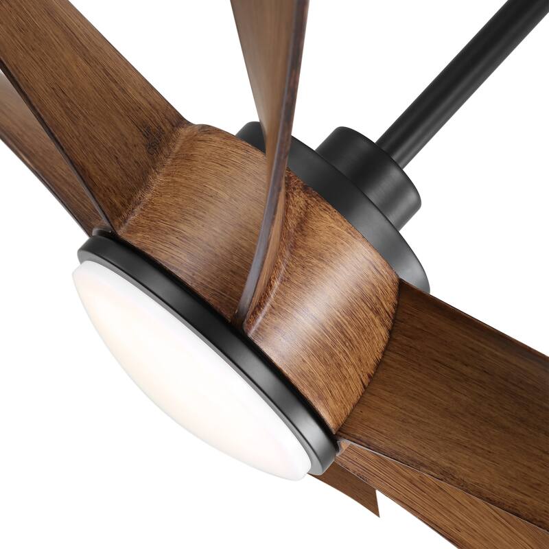 65 in. Integrated LED Indoor 6-Blade Ceiling Fan with Light and Remote Control Included