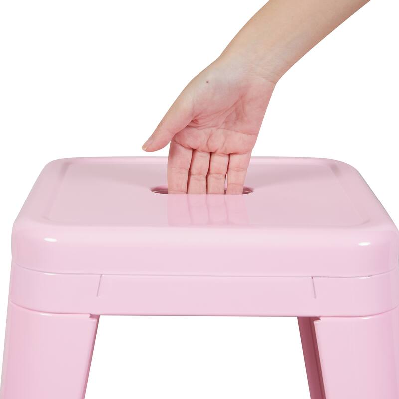 AC Pacific 24 Inch Industrial Stackable Metal Counter Stools Set of 2