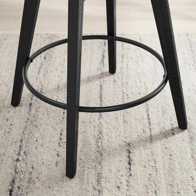 Set of 2 Comfortable Upholstered Counter Height Swivel Barstool