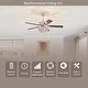 preview thumbnail 21 of 21, Warehouse of Tiffany Praer Washed White 5-blade Lighted Ceiling Fan with Crystal Daisy Bouquet Shade