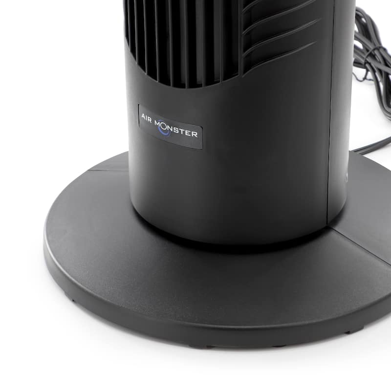 Air Monster 30 Inch 3 Speed Oscillating Tower Fan in Black